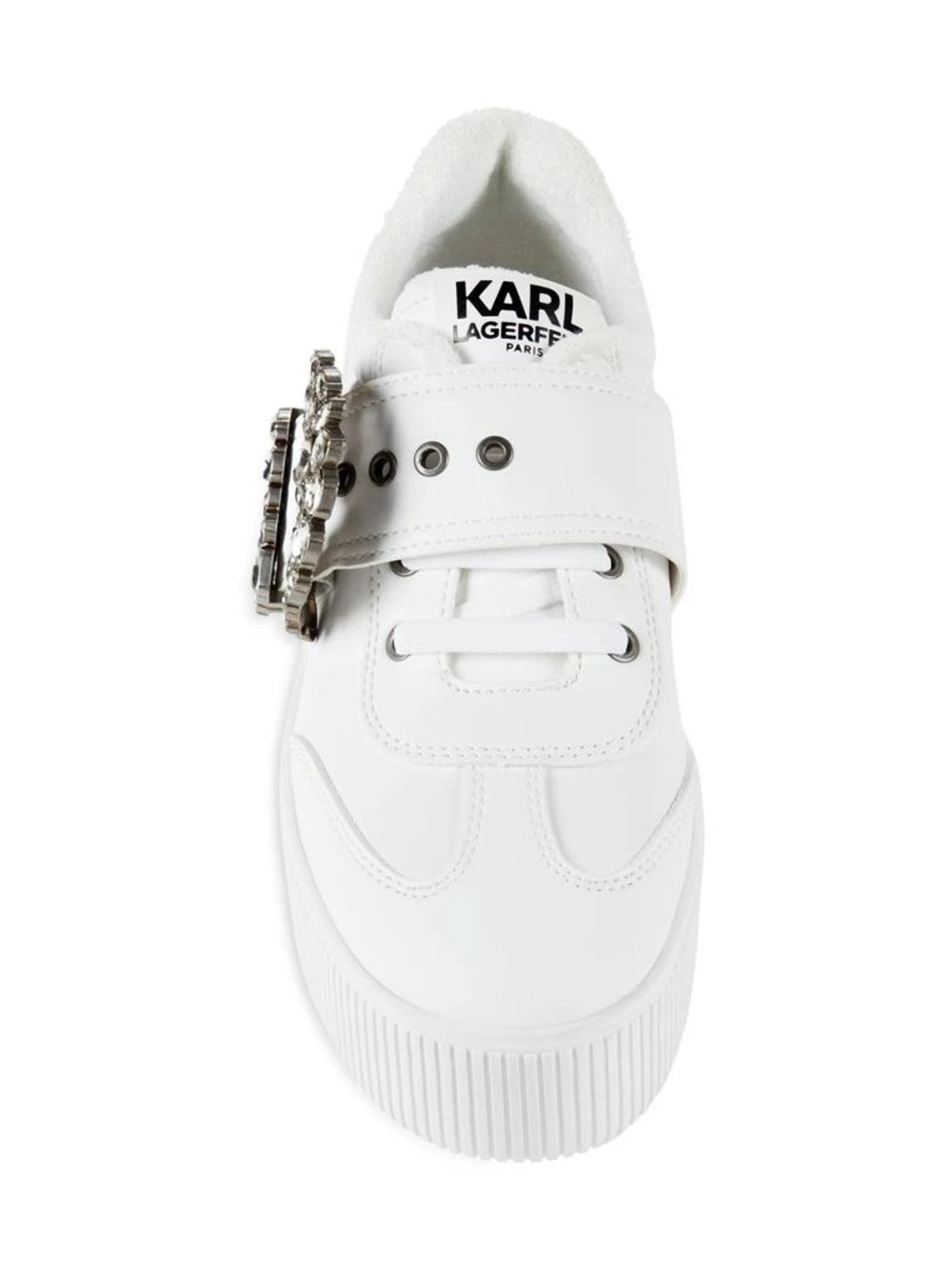 $199 Karl Lagerfeld Paris
38MM Embellished Buckle Platform Sneakers size8.5/39